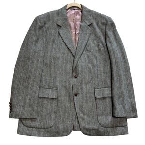 JOE NAMATH Men's Tweed Sport Coat Blazer Two Button Classic Herringbone 46R